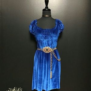 FREE PEOPLE Super cute velvet Royal Blue Dress
S/P